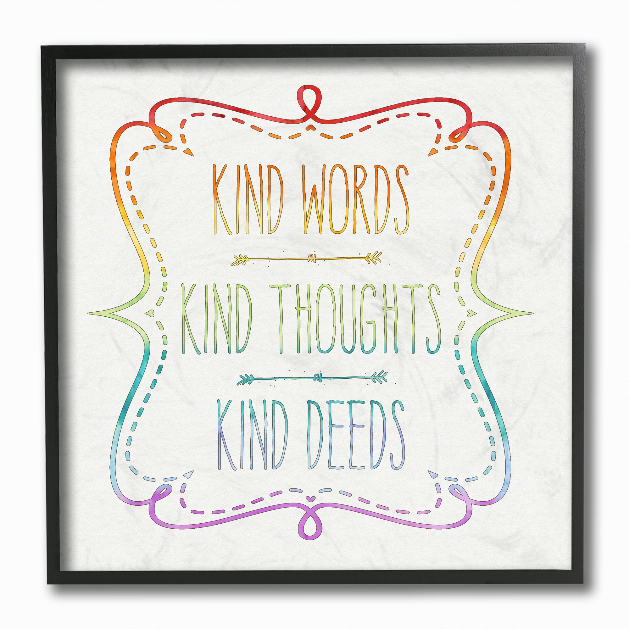 The Kids Room by Stupell Kind Words Thoughts and Deeds Framed Wall Art by Erica Billups