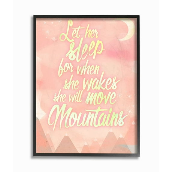 The Kids Room by Stupell Let Her Sleep Pink Water Color Mountains Framed Wall Art by Kimberly Glover
