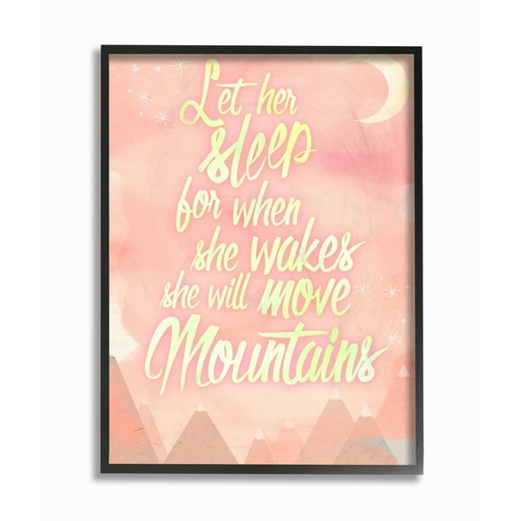 The Kids Room by Stupell Let Her Sleep Pink Water Color Mountains Framed Wall Art by Kimberly Glover