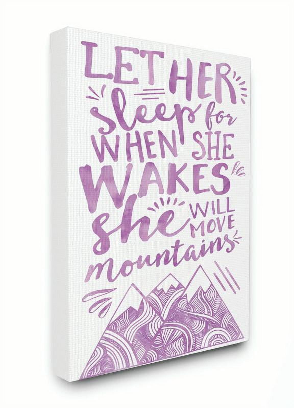 The Kids Room by Stupell Let Her Sleep Purple Mountains Canvas Wall Art by Erica Billups