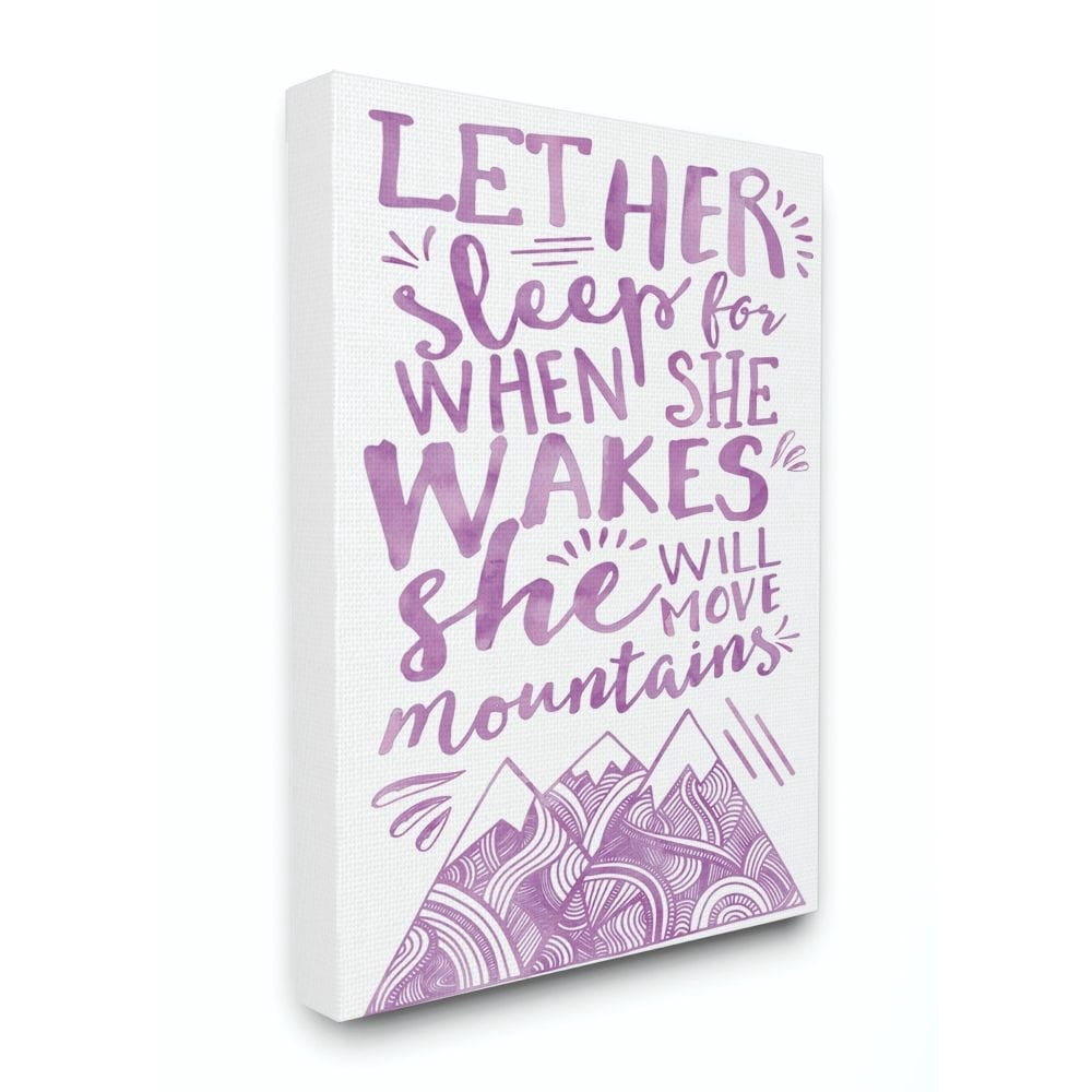 The Kids Room by Stupell Let Her Sleep Purple Mountains Canvas Wall Art by Erica Billups