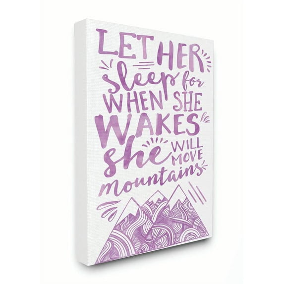 The Kids Room by Stupell Let Her Sleep Purple Mountains Canvas Wall Art by Erica Billups