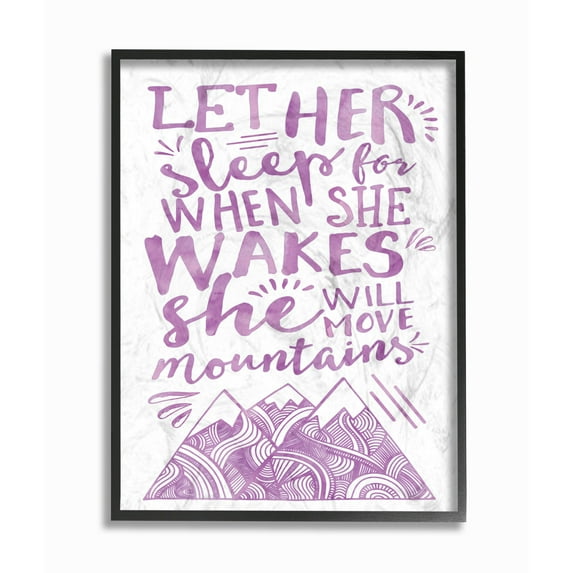 The Kids Room by Stupell Let Her Sleep Purple Mountains Framed Wall Art by Erica Billups