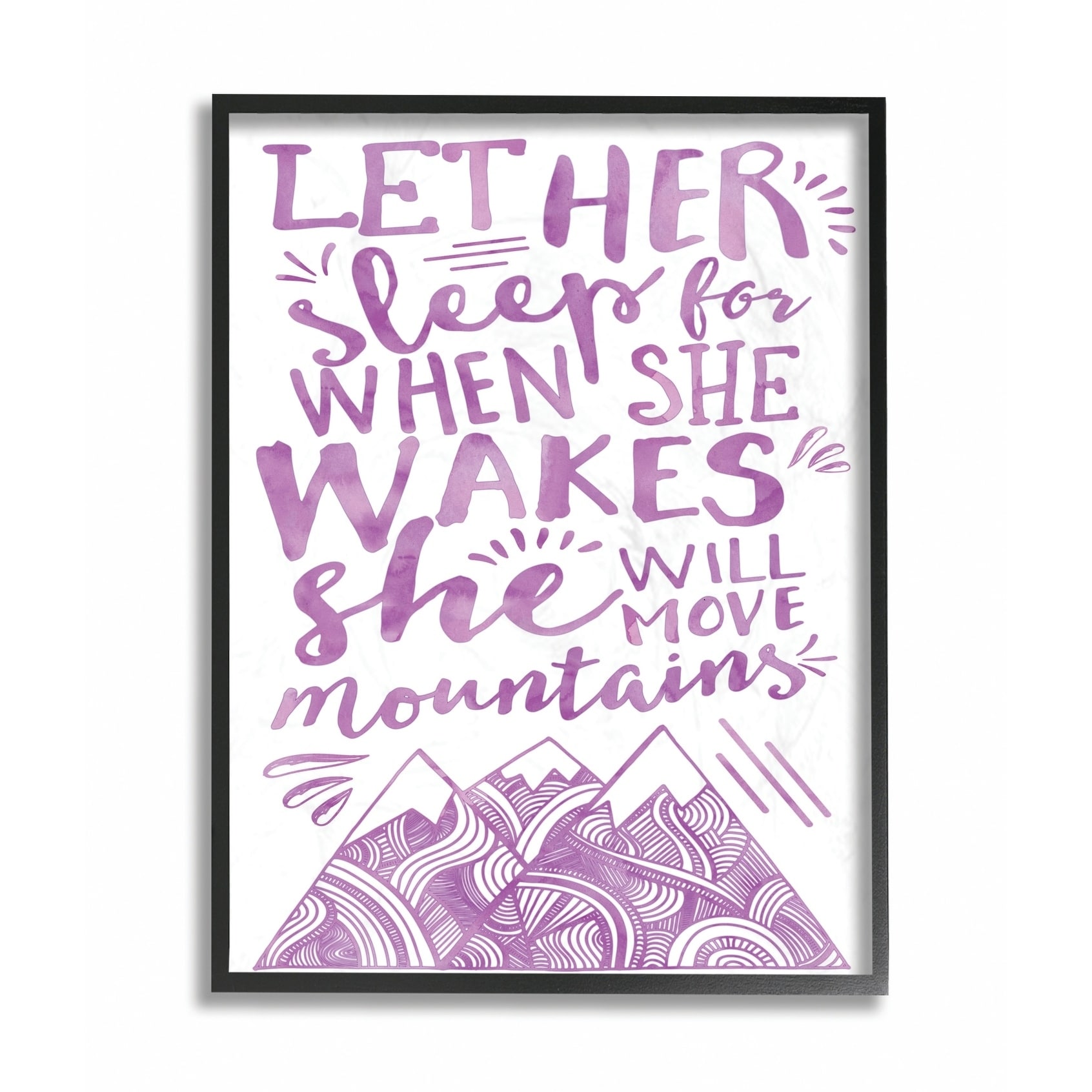 The Kids Room by Stupell Let Her Sleep Purple Mountains Framed Wall Art by Erica Billups