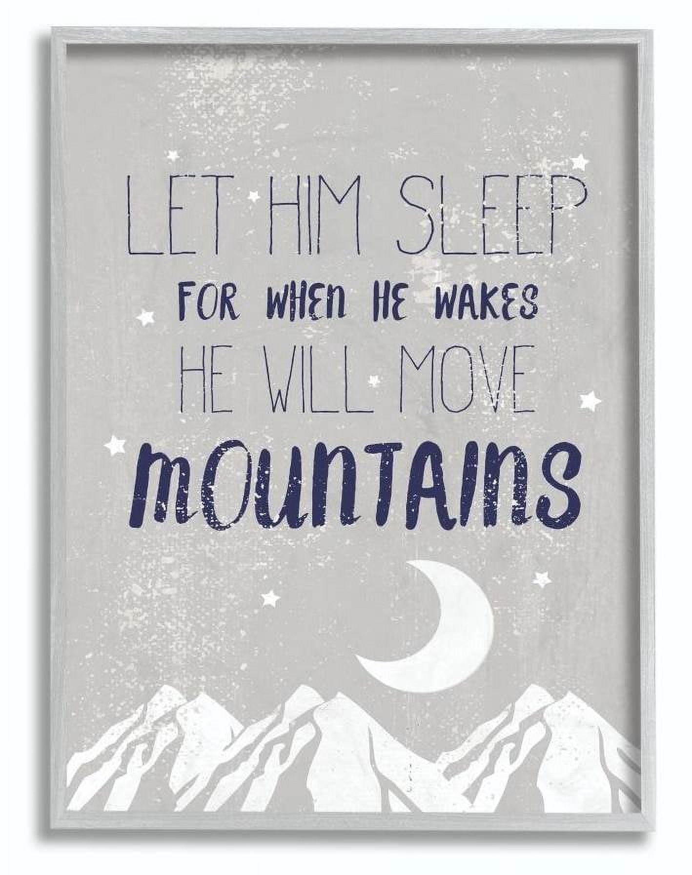 The Kids Room by Stupell Let Him Sleep Blue Mountains Kids Word Design Framed Wall Art by Daphne Polselli