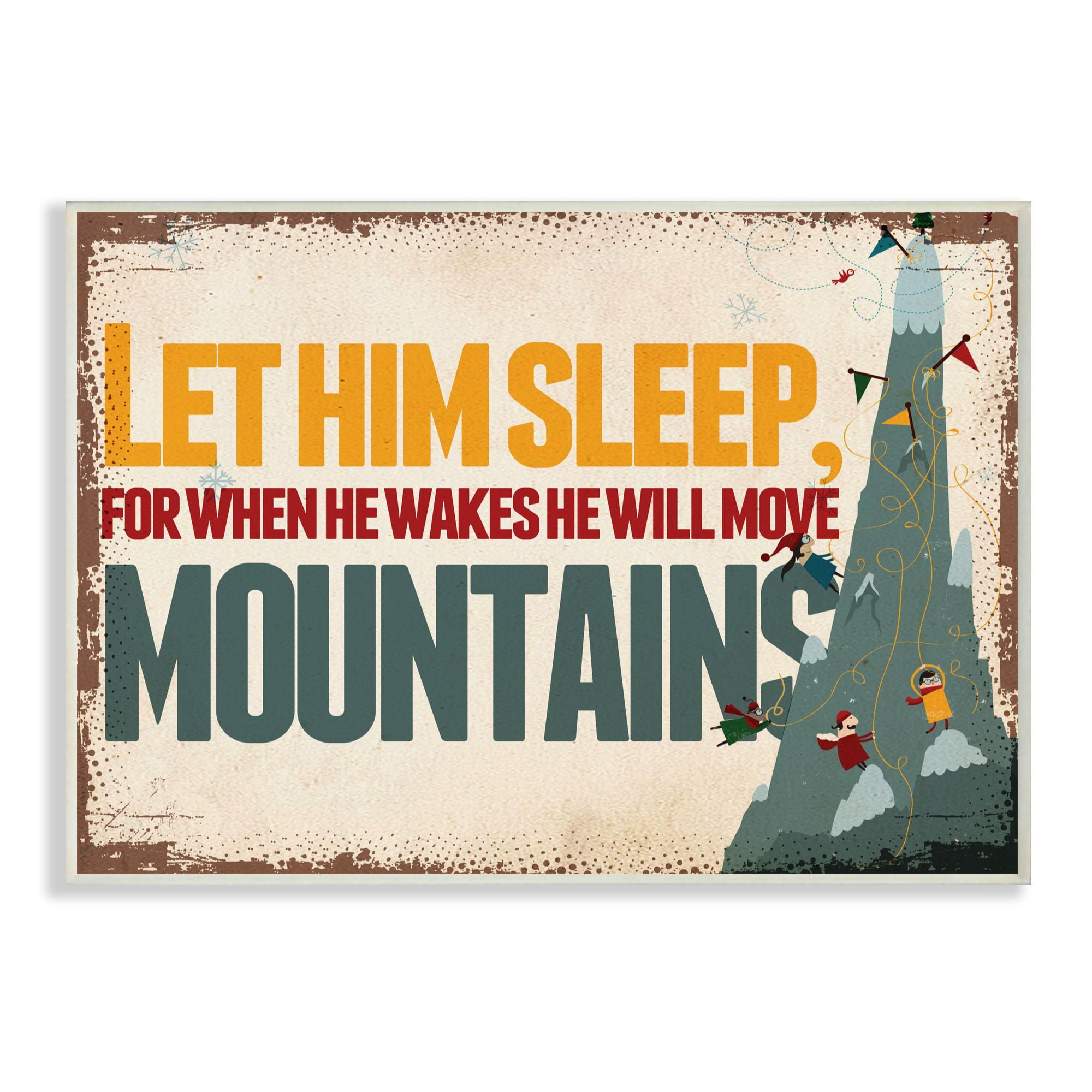 The Kids Room by Stupell Let Him Sleep Mountain Climber Kids Nursery Word Design Wall Plaque by The Saturday Evening Post