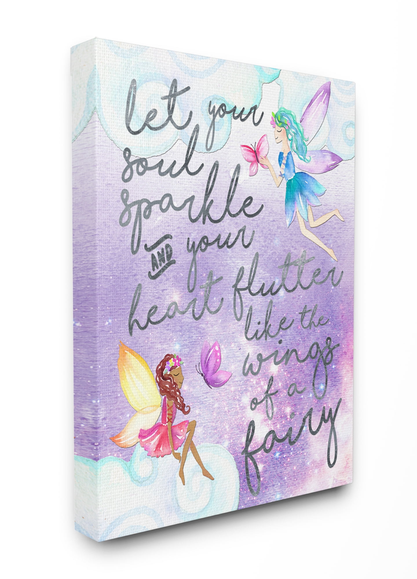 The Kids Room by Stupell Let Your Soul Sparkle Fairies Painting Canvas Wall Art by Erica Billups