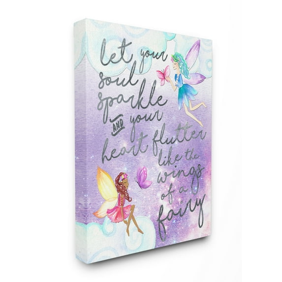 The Kids Room by Stupell Let Your Soul Sparkle Fairies Painting Canvas Wall Art by Erica Billups