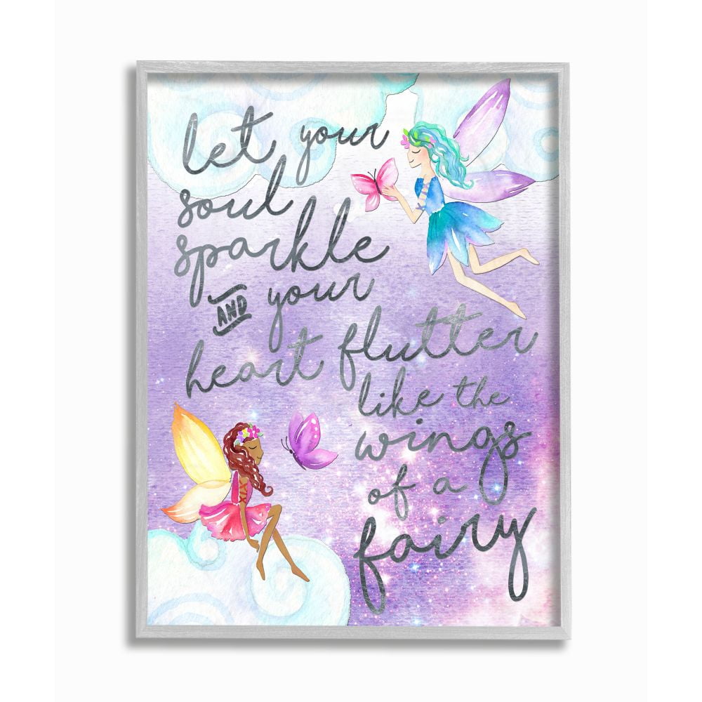 The Kids Room by Stupell Let Your Soul Sparkle Fairies Painting Framed Wall Art by Erica Billups