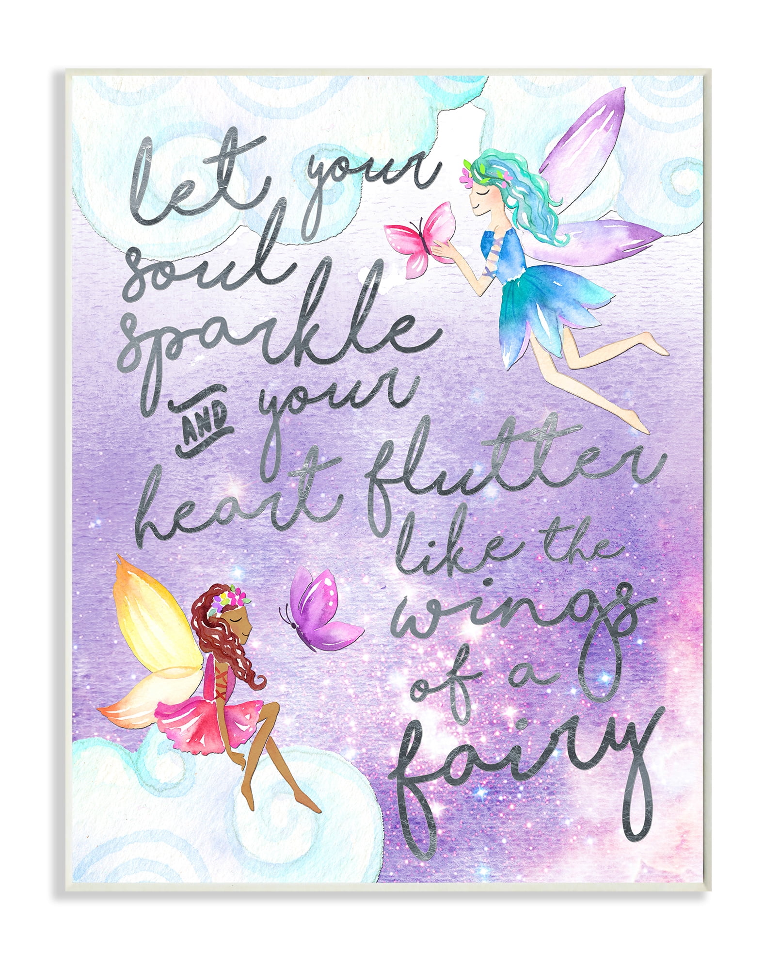 The Kids Room by Stupell Let Your Soul Sparkle Fairies Painting Wall Plaqueby Erica Billups