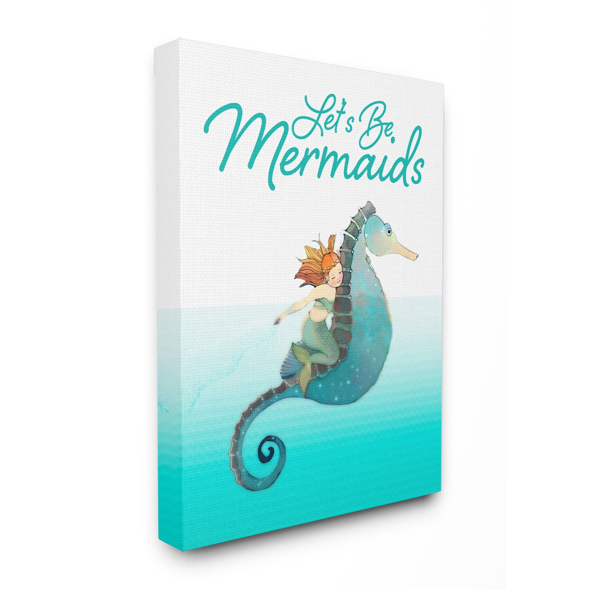 The Kids Room by Stupell Lets Be Mermaids Ocean Sea Animal Kids Nursery Word Design Canvas Wall Art by The Saturday Evening Post