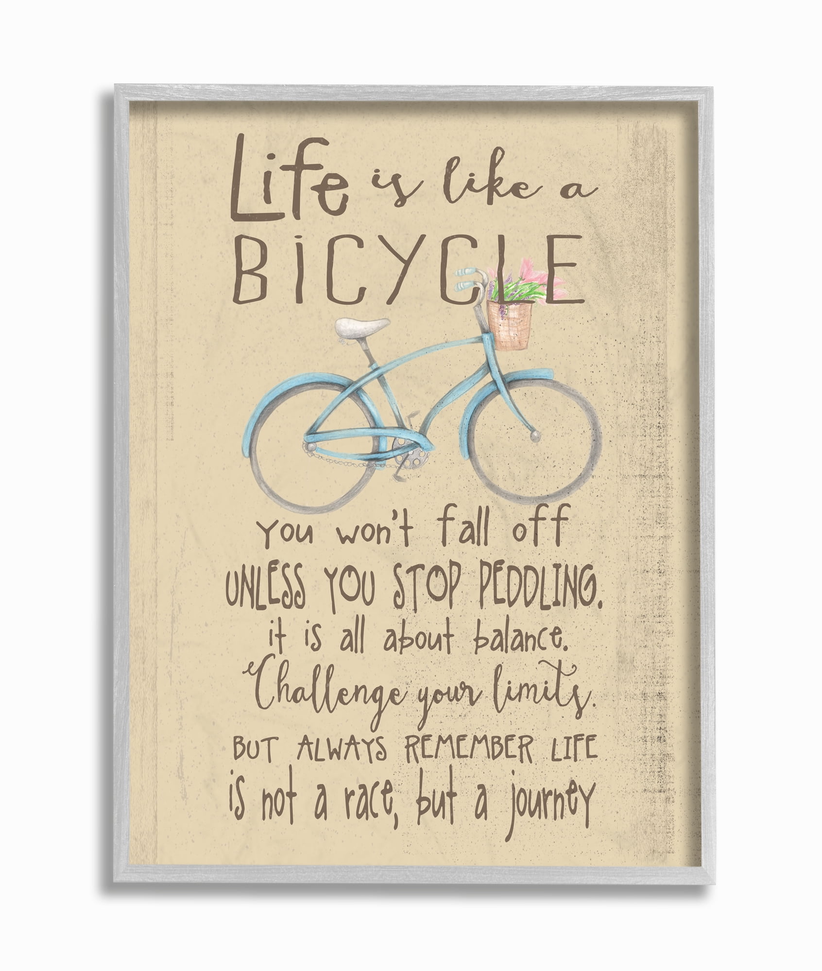The Kids Room by Stupell Life is Like a Bicycle' Icon Inspirational Typography Framed Wall Art by Regina Nouvel
