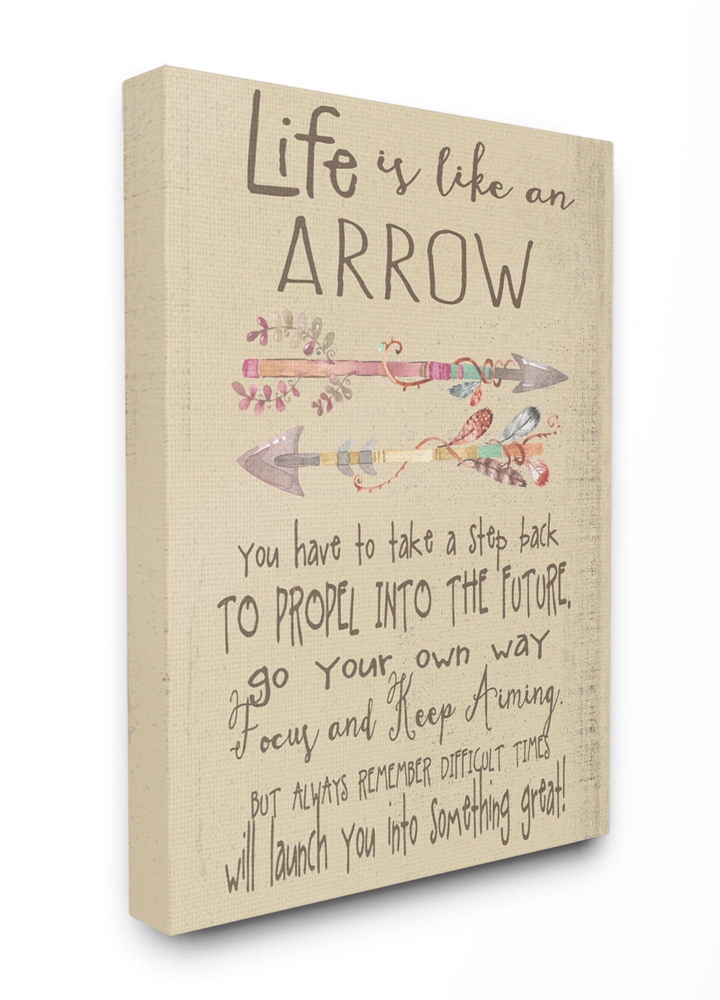 The Kids Room by Stupell Life is Like an Arrow' Icon Inspirational Typography Canvas Wall Art by Regina Nouvel