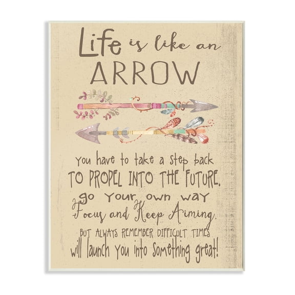 The Kids Room by Stupell Life is Like an Arrow' Icon Inspirational Typography Wall Plaqueby Regina Nouvel