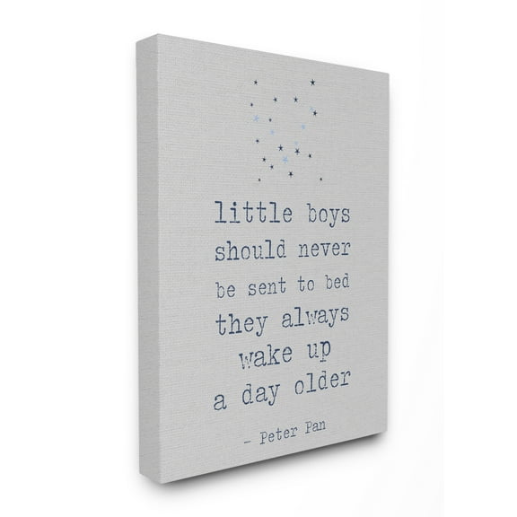 The Kids Room by Stupell Little Boys Should Never…Always Wake Up a Day Older Canvas Wall Art by Daphne Polselli