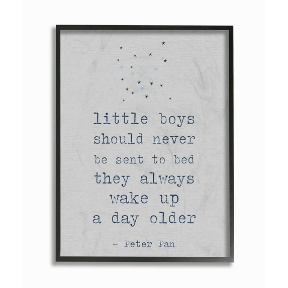 The Kids Room by Stupell Little Boys Should Never…Always Wake Up a Day Older Framed Wall Art by Daphne Polselli