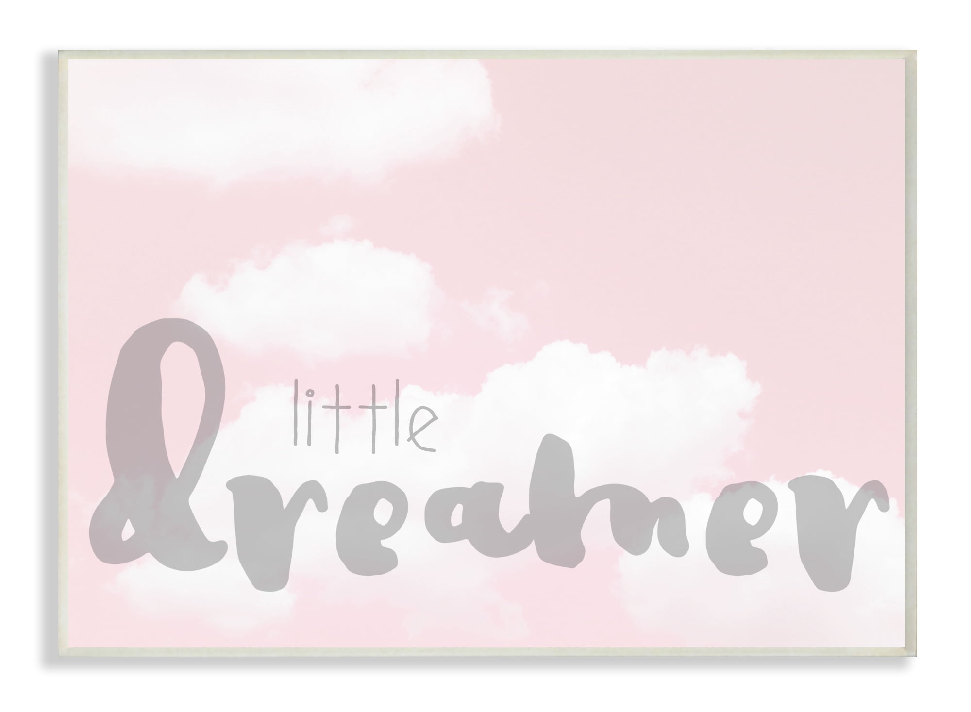 The Kids Room by Stupell Little Dreamer Typography Pink Clouds Wall Plaque Art, 10 x 0.5 x 15