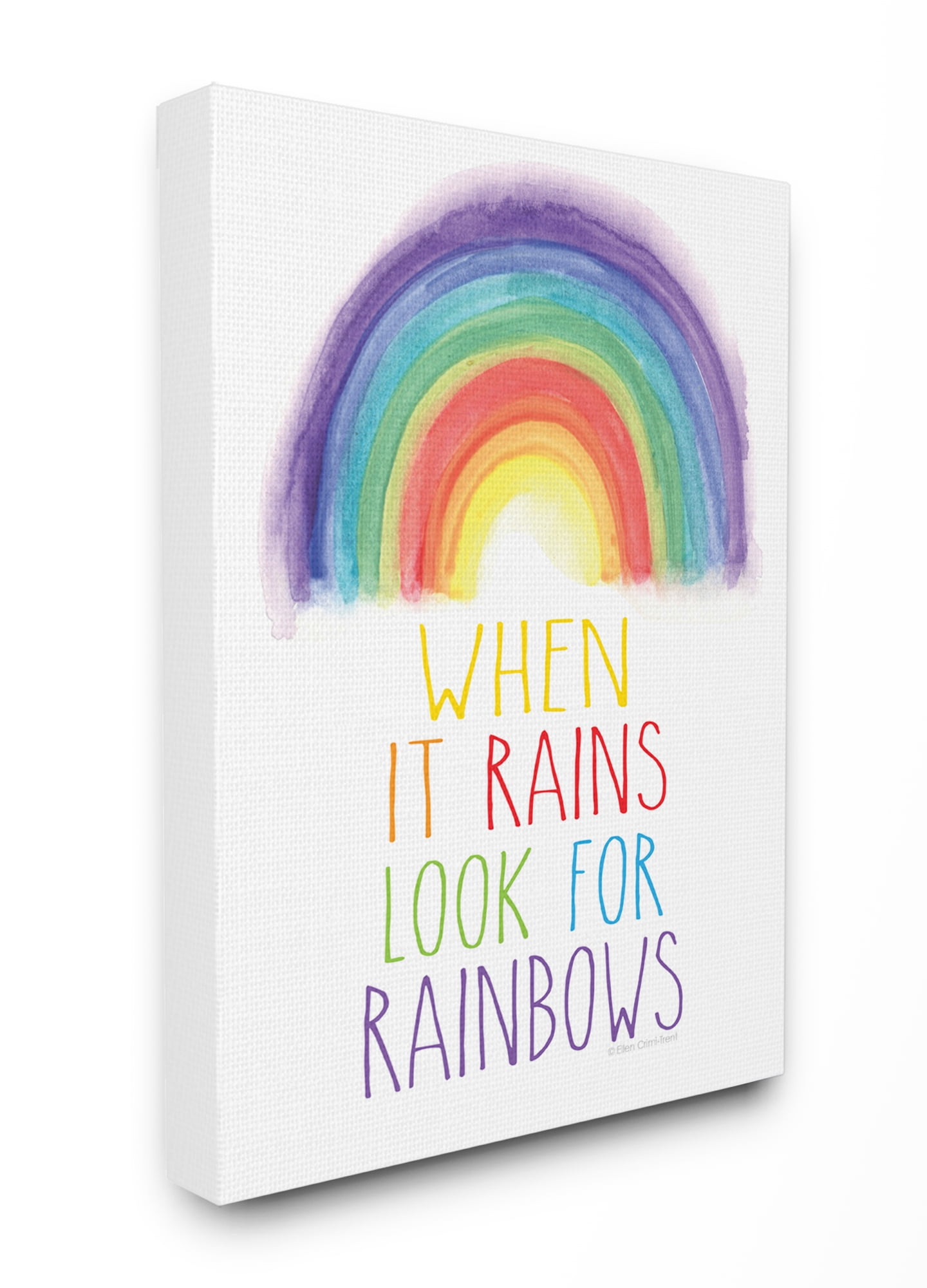 The Kids Room by Stupell Look for Rainbows Canvas Wall Art by Ellen Crimi-Trent