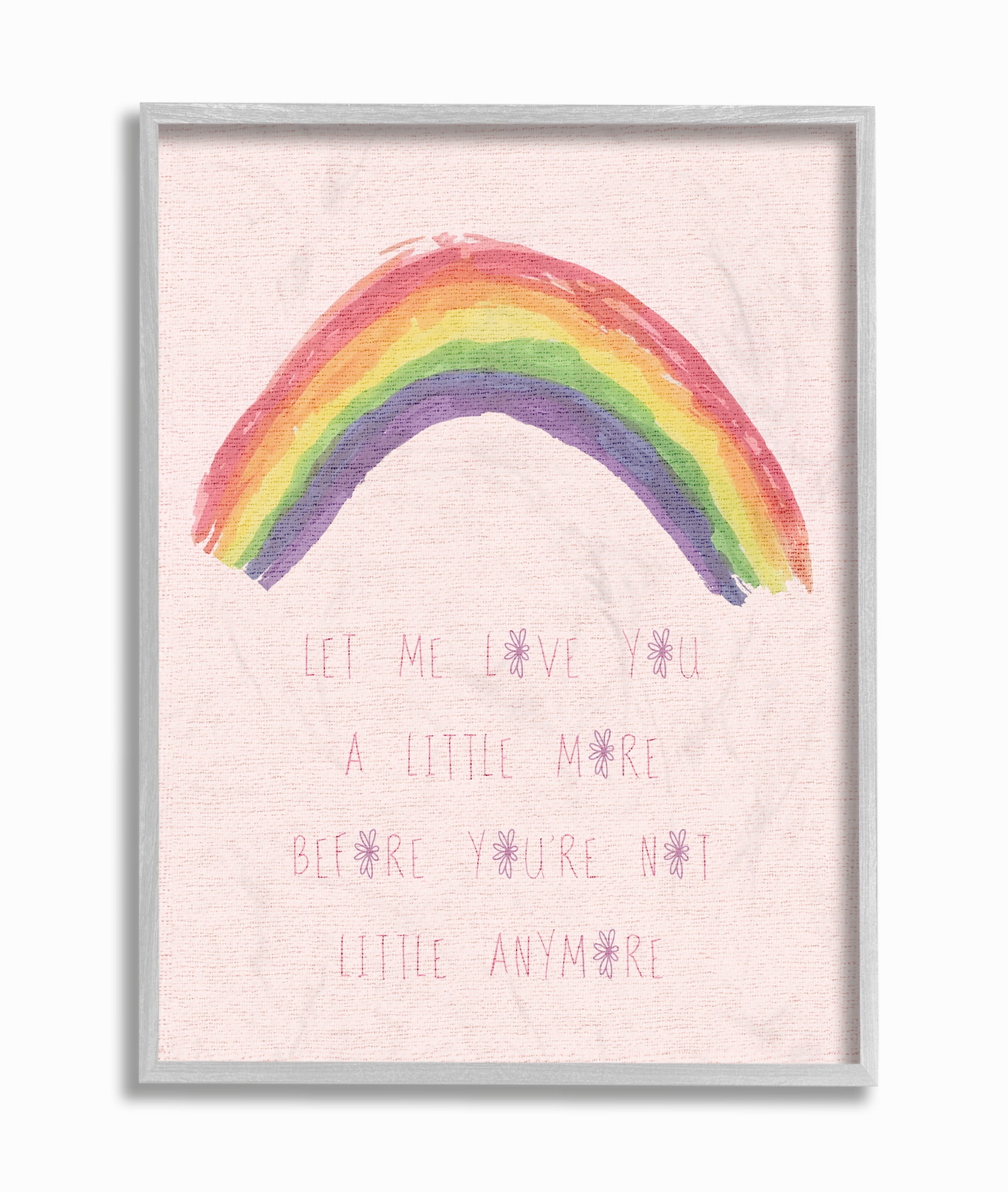 The Kids Room by Stupell Love You a Little More Pink Rainbow Framed Wall Art by Daphne Polselli