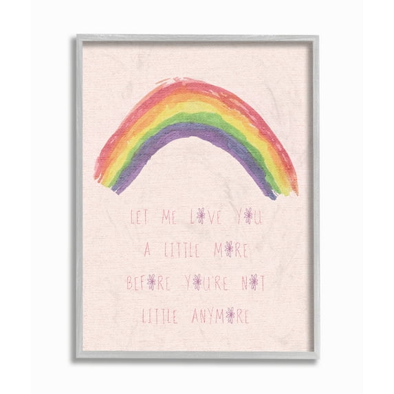 The Kids Room by Stupell Love You a Little More Pink Rainbow Framed Wall Art by Daphne Polselli