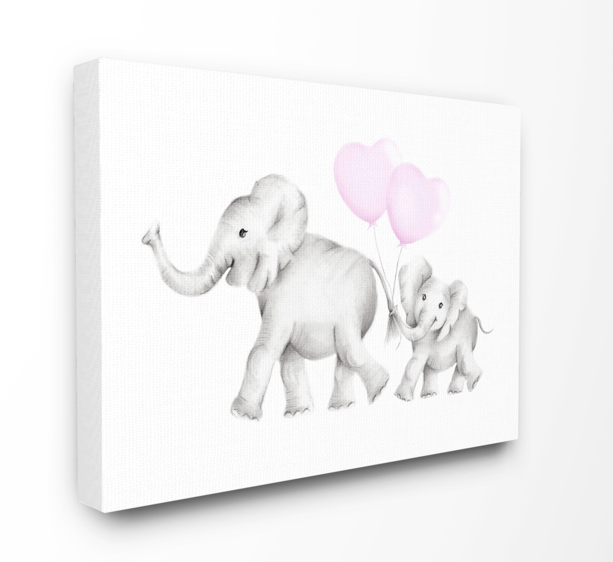The Kids Room by Stupell Mama and Baby Elephants Canvas Wall Art by Studio Q