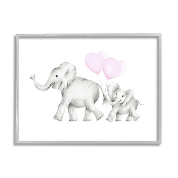 The Kids Room by Stupell Mama and Baby Elephants Framed Wall Art by Studio Q