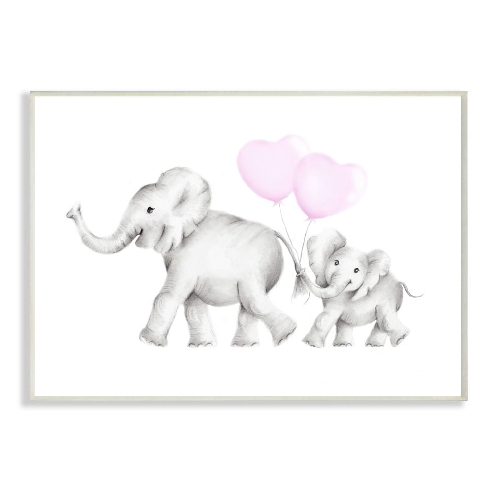 The Kids Room by Stupell Mama and Baby Elephants Wall Plaqueby Studio Q