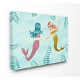 thumbnail image 1 of The Kids Room by Stupell Mermaid Hang Out Kids Nursery Blue Design Canvas Wall Art by Ziwei Li, 1 of 1
