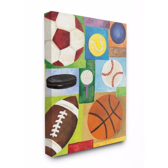 The Kids Room by Stupell Multi-Sport XXL Stretched Canvas Wall Art, 30 x 1.5 x 40