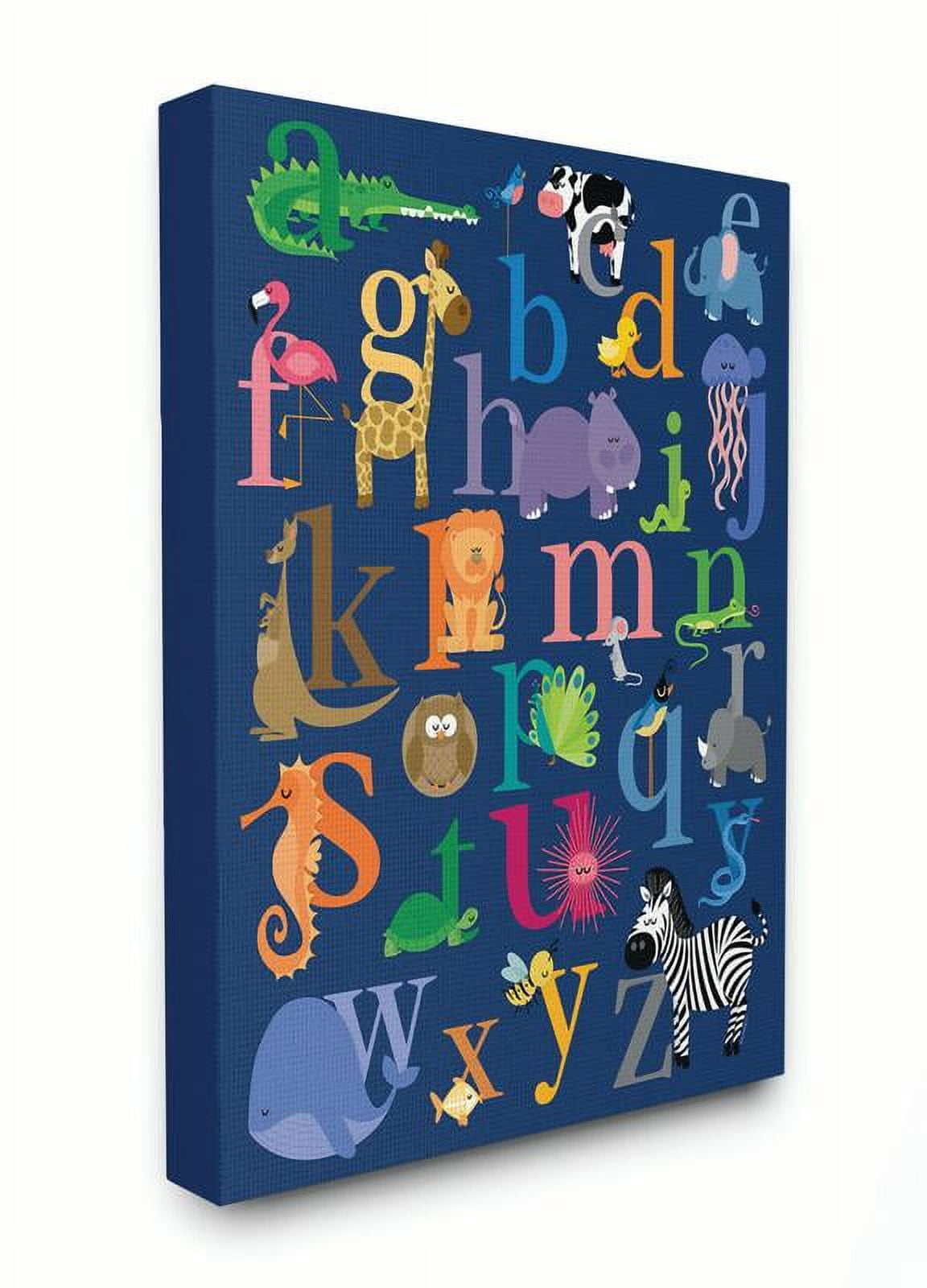 The Kids Room by Stupell Navy Alphabet Animal Icons Canvas Wall Art by lezleelliott