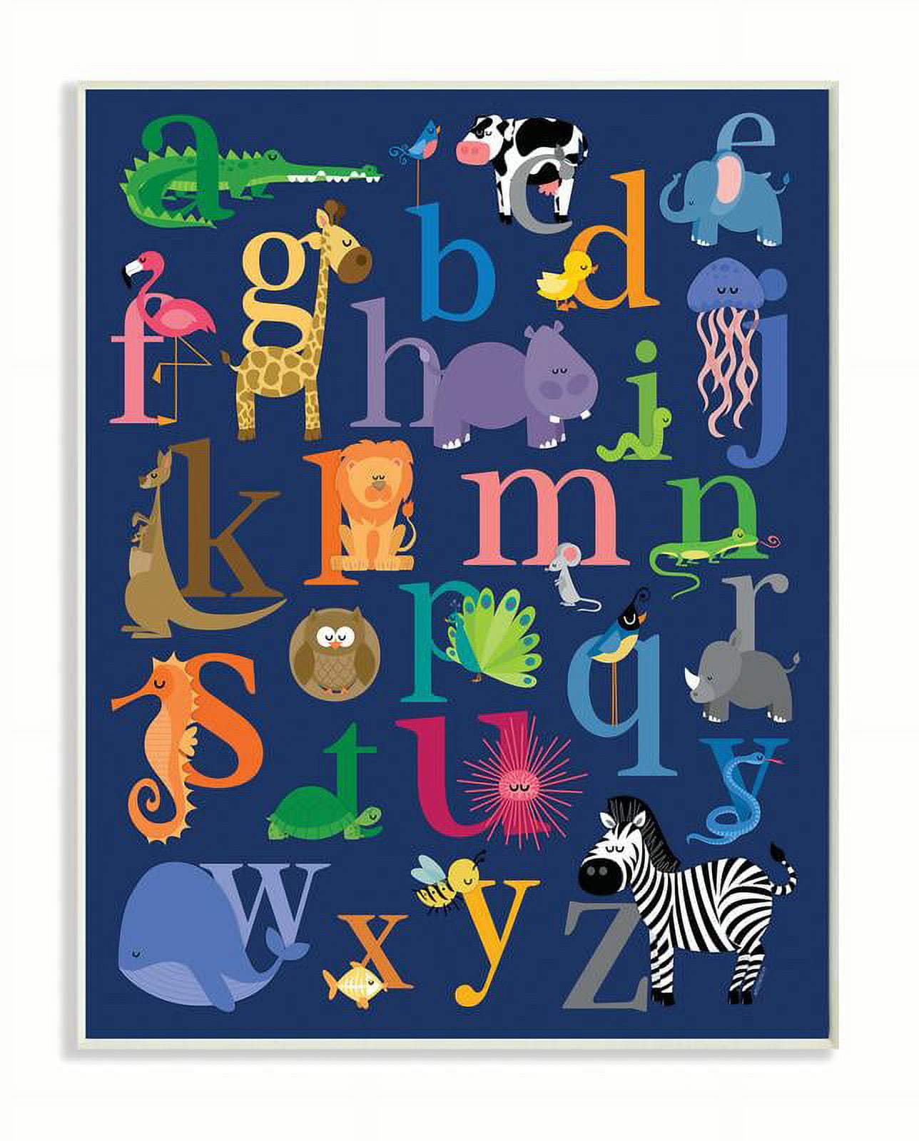 The Kids Room by Stupell Navy Alphabet Animal Icons Wall Plaqueby lezleelliott