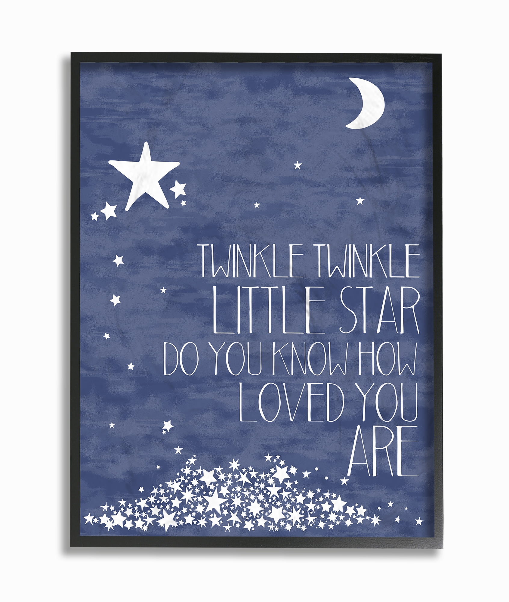 The Kids Room by Stupell Navy Textural Twinkle Little Star Typography Oversized Framed Giclee Texturized Art, 16 x 1.5 x 20