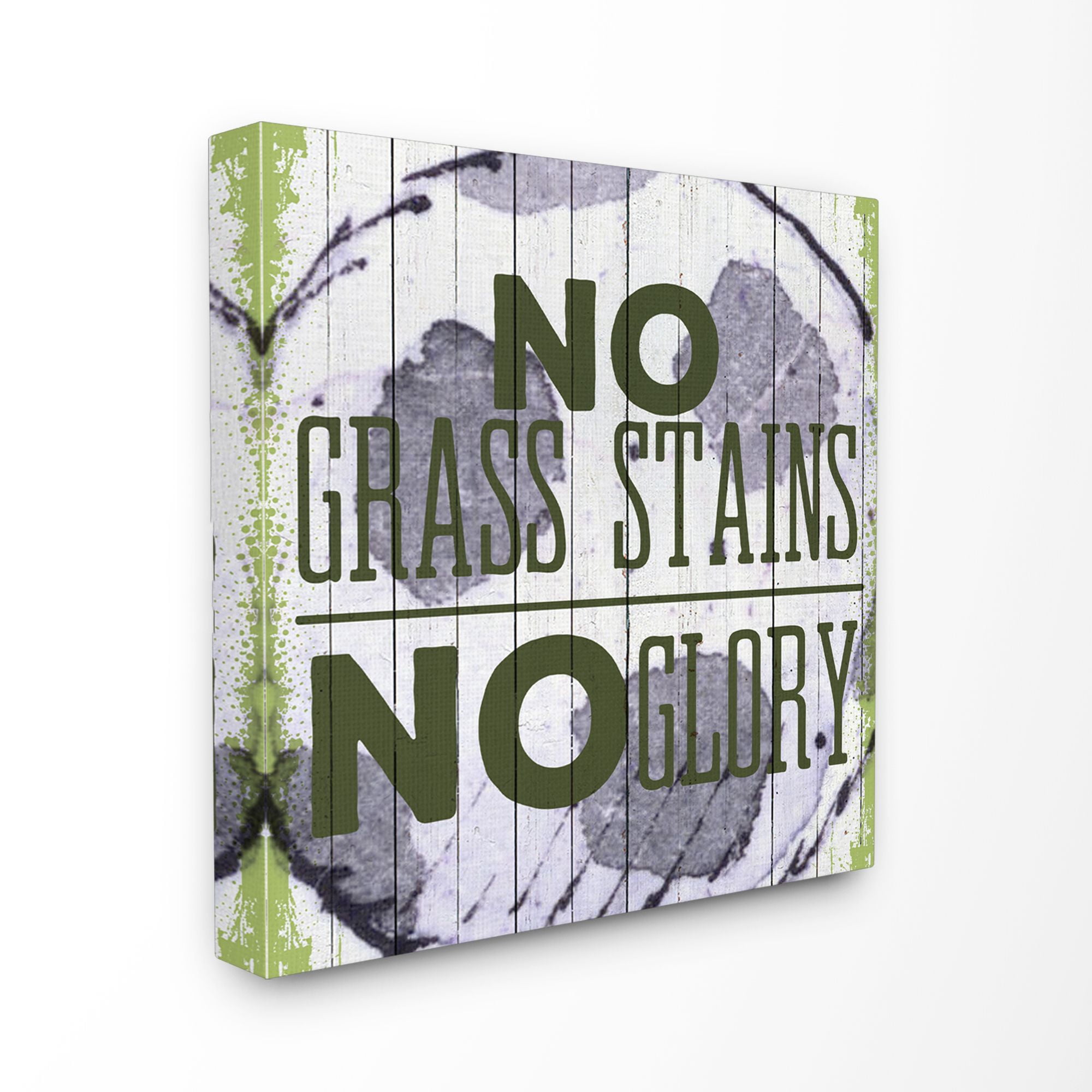 The Kids Room by Stupell No Grass Stains No Glory Soccer Sports Word Design Canvas Wall Art by The Saturday Evening Post