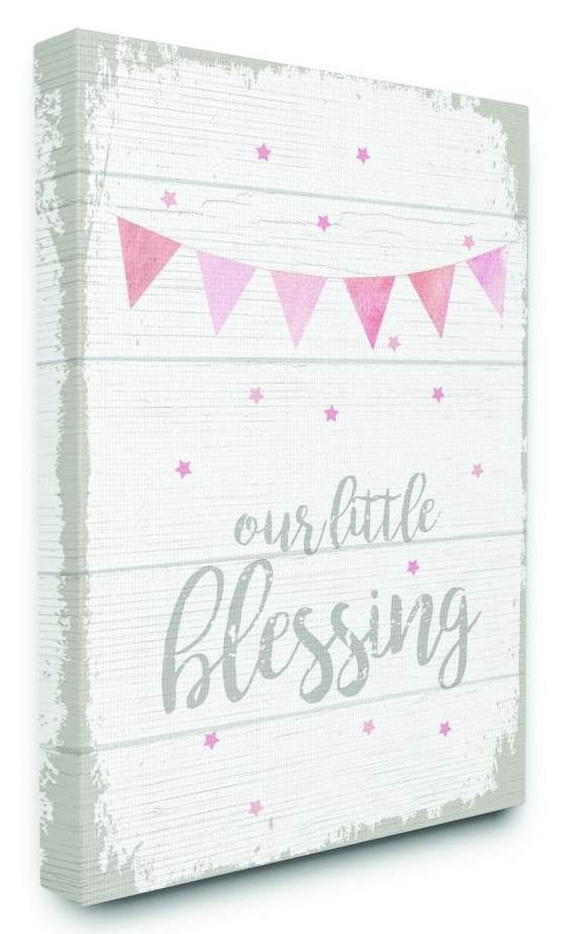The Kids Room by Stupell Our Little Blessing Pink Kids Word Design Canvas Wall Art by Daphne Polselli