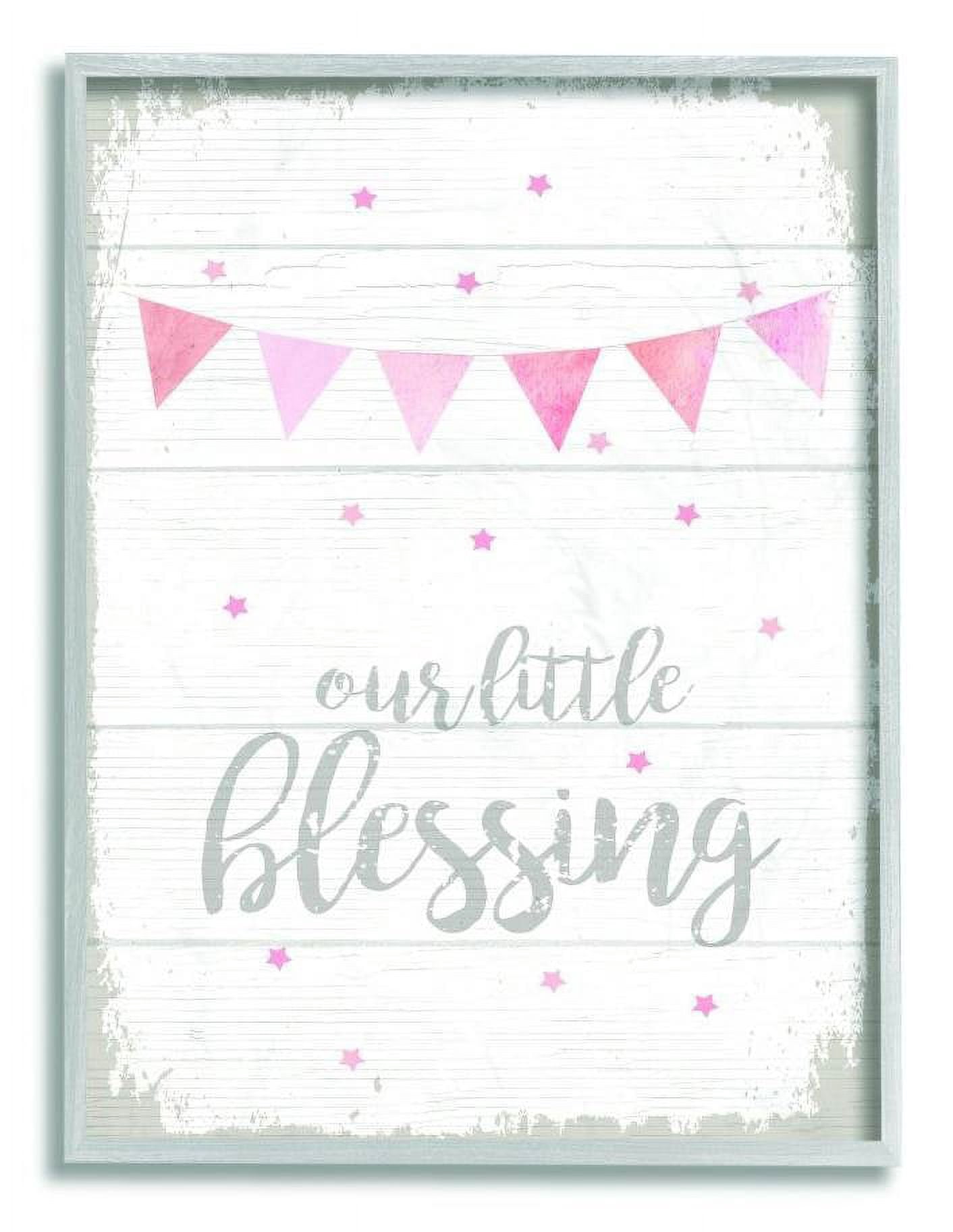 The Kids Room by Stupell Our Little Blessing Pink Kids Word Design Framed Wall Art by Daphne Polselli