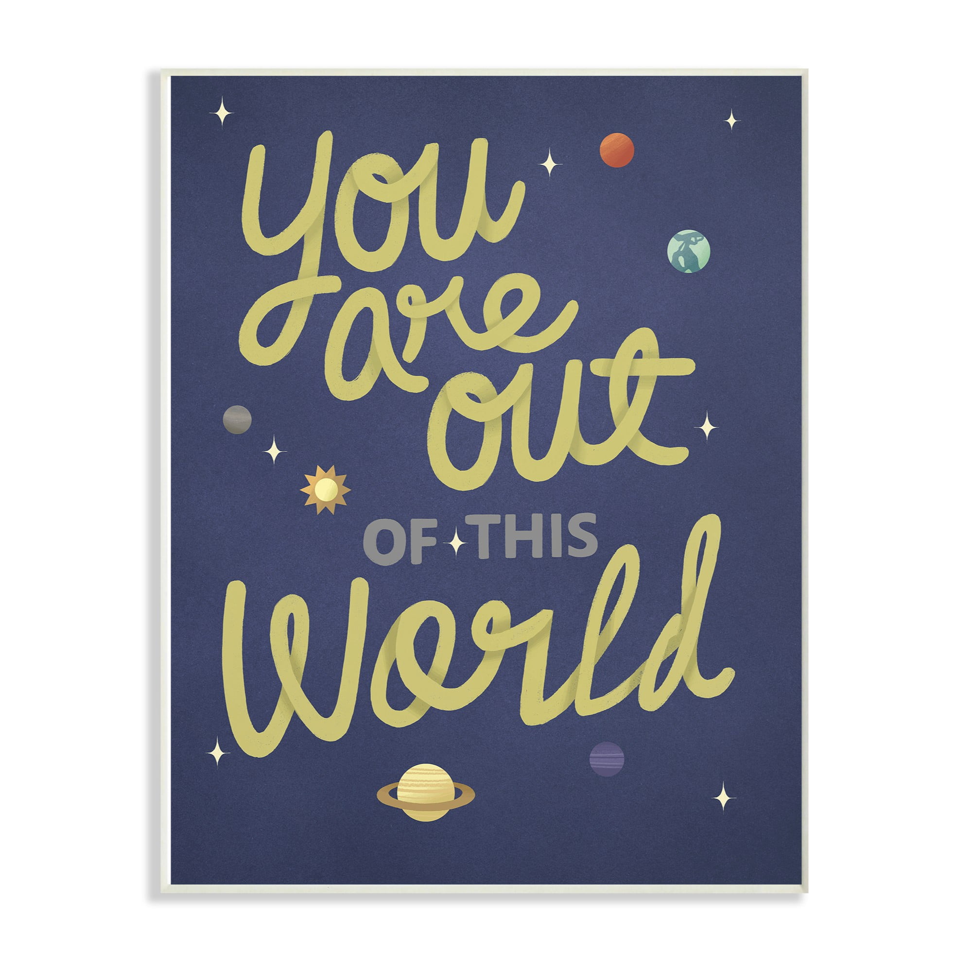 The Kids Room by Stupell Out Of This World Space Planets Typography Wall Plaque Art, 10 x 0.5 x 15
