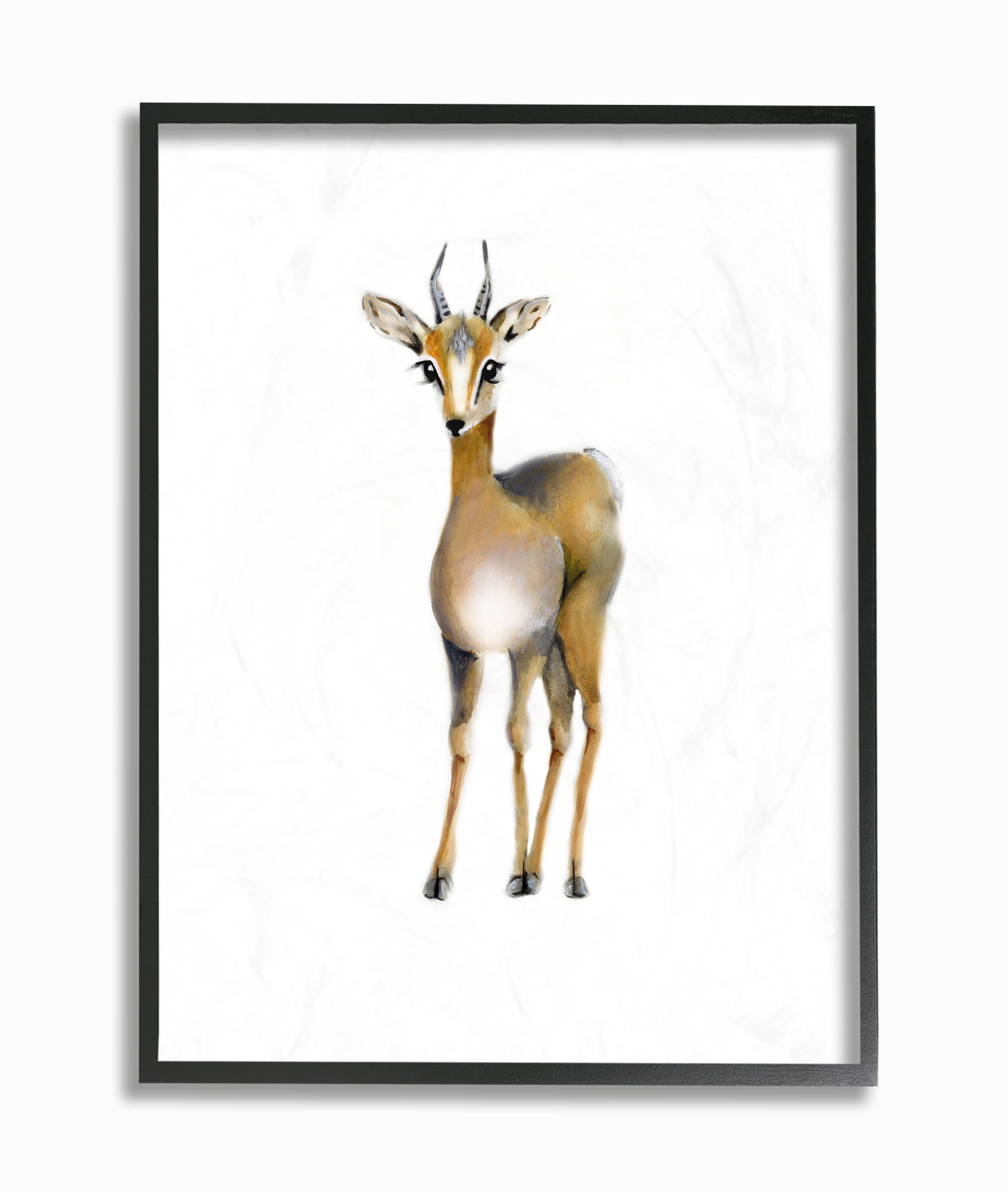 The Kids Room by Stupell Painted Antelope Single Animal Oversized Framed Giclee Texturized Art, 16 x 1.5 x 20