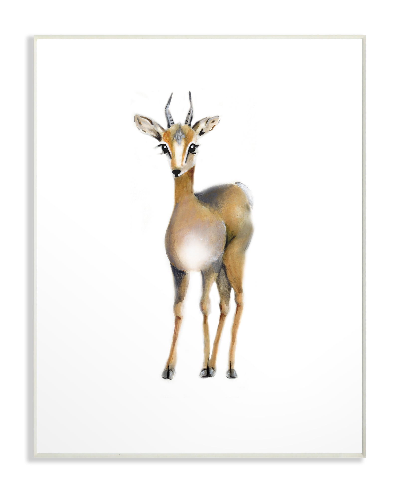 The Kids Room by Stupell Painted Antelope Single Animal Wall Plaque Art, 10 x 0.5 x 15