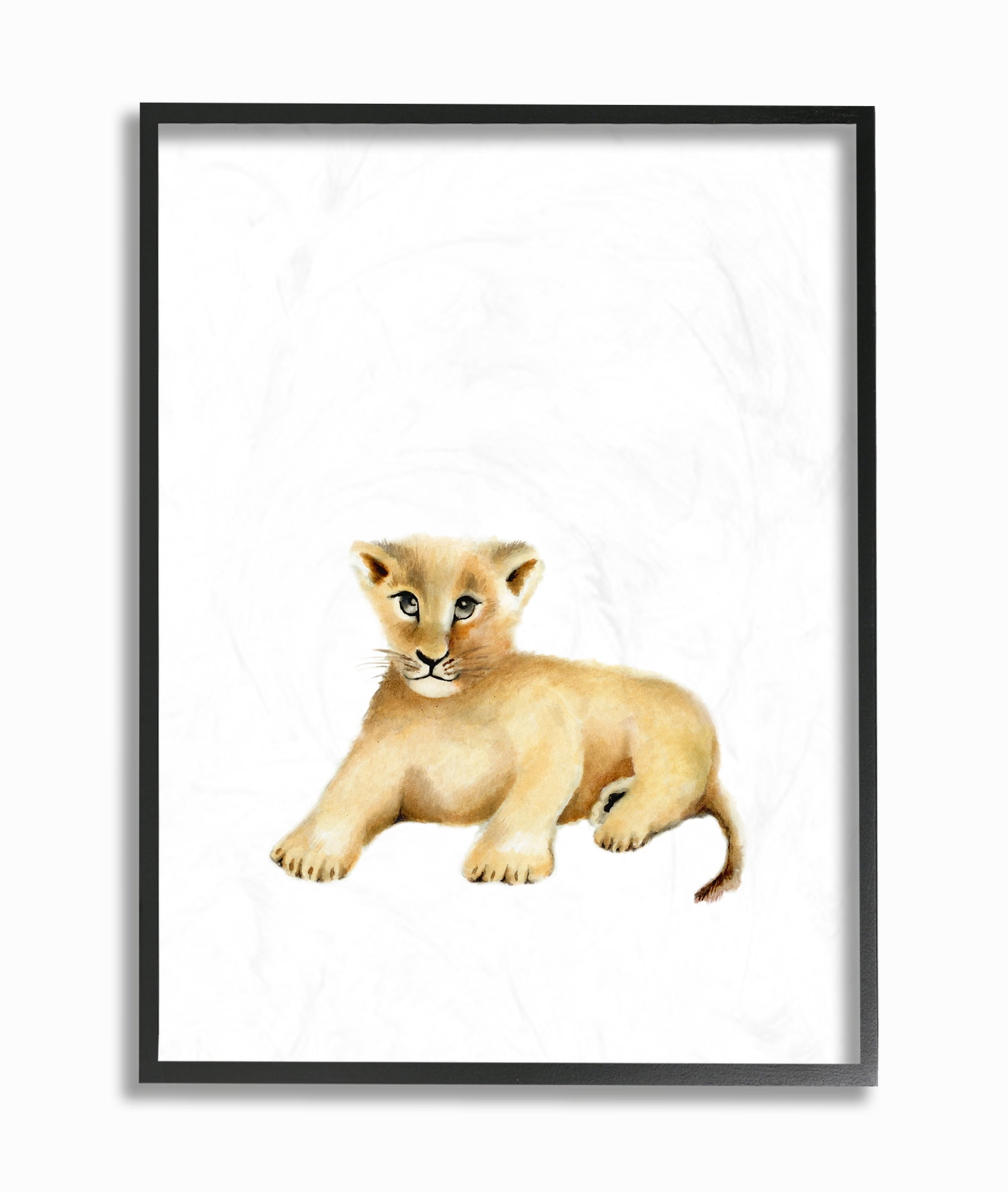 The Kids Room by Stupell Painted Lion Cub Single Animal Oversized Framed Giclee Texturized Art, 16 x 1.5 x 20