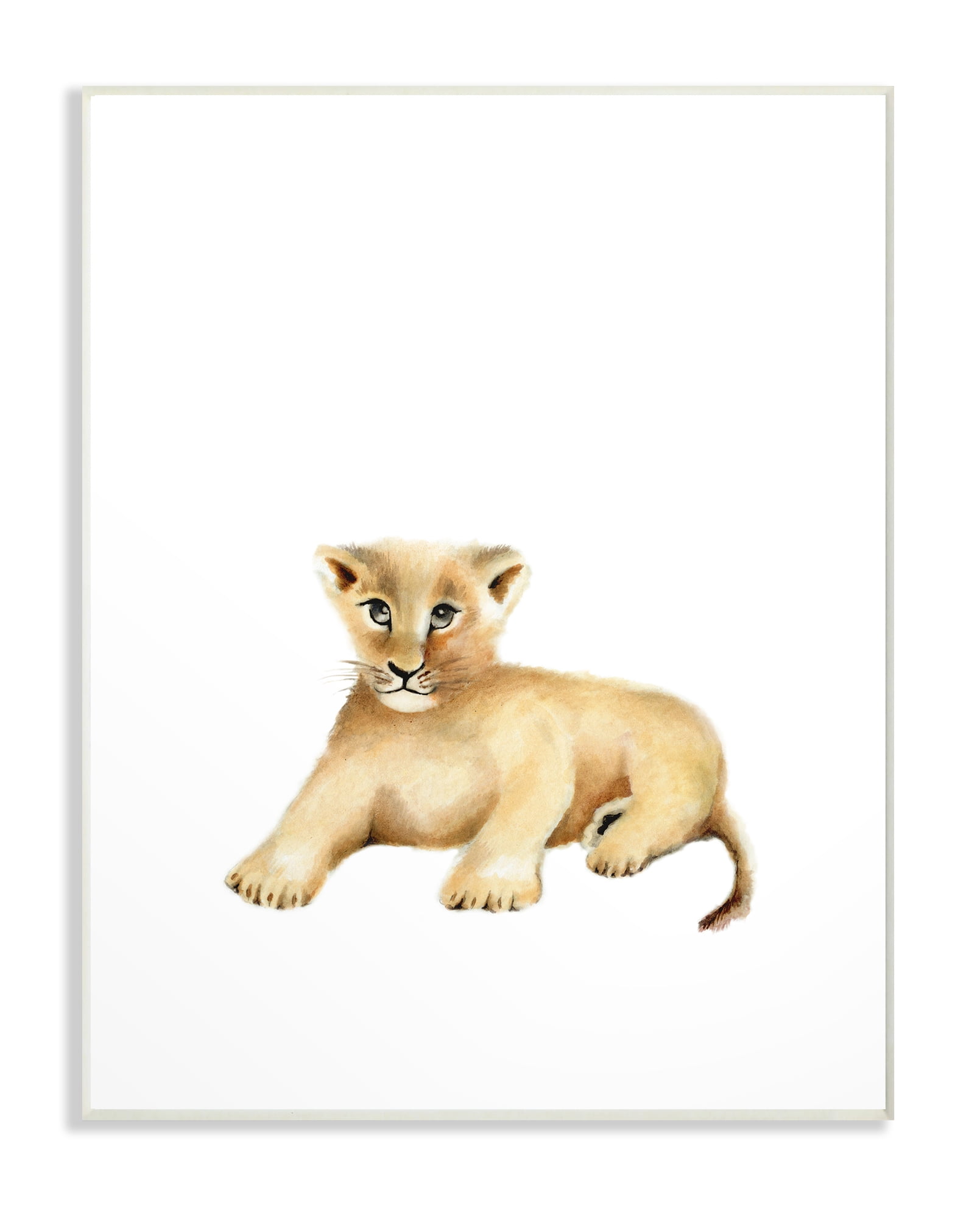 The Kids Room by Stupell Painted Lion Cub Single Animal Wall Plaque Art, 10 x 0.5 x 15