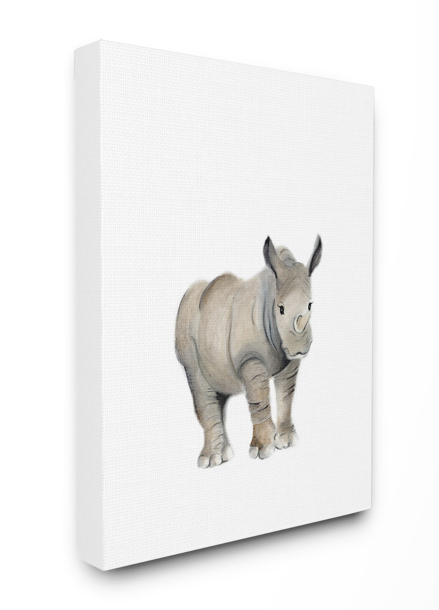 The Kids Room by Stupell Painted Rhino Single Animal Oversized Stretched Canvas Wall Art, 24 x 1.5 x 30