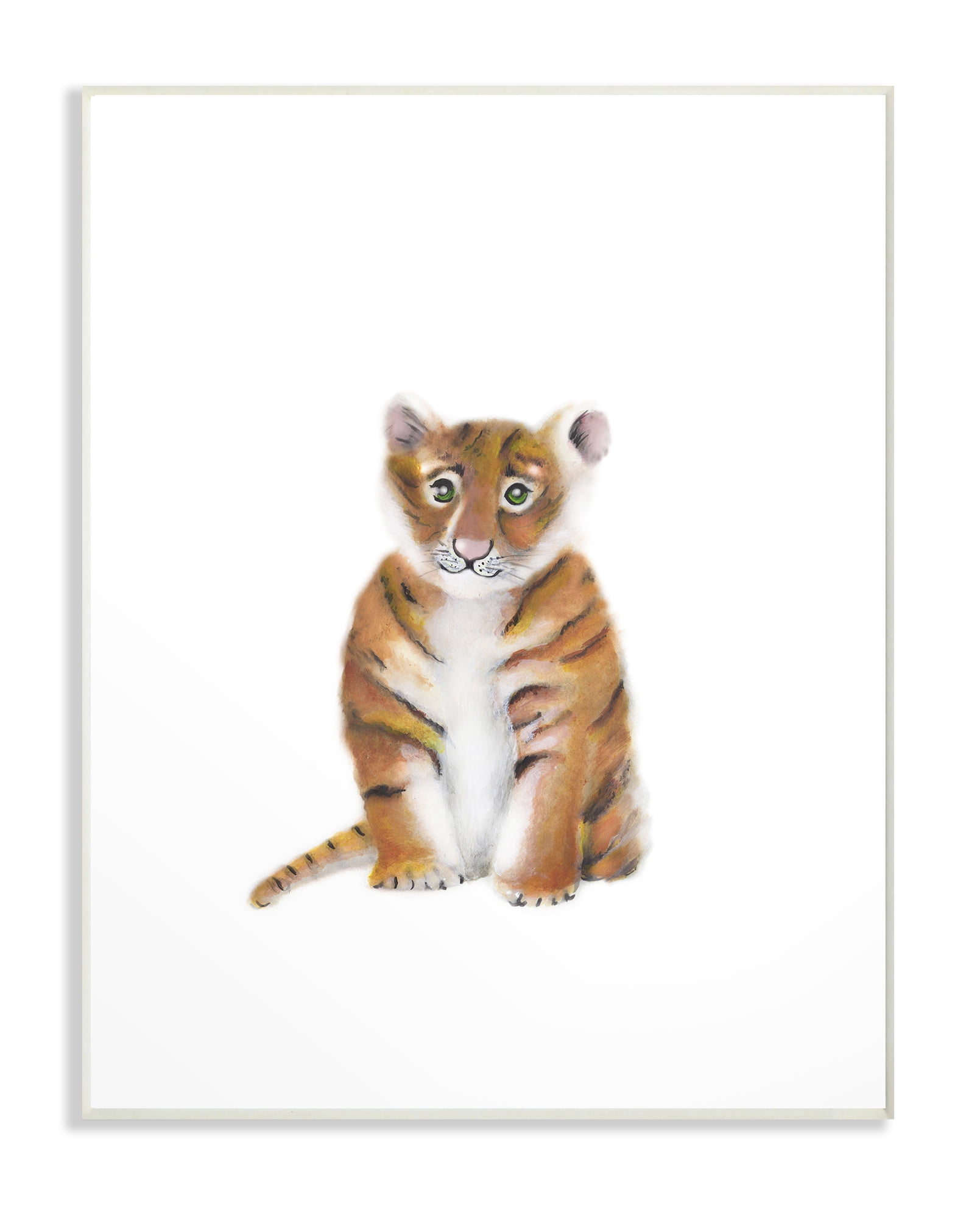 The Kids Room by Stupell Painted Tiger Single Animal Oversized Wall Plaque Art, 12.5 x 0.5 x 18.5
