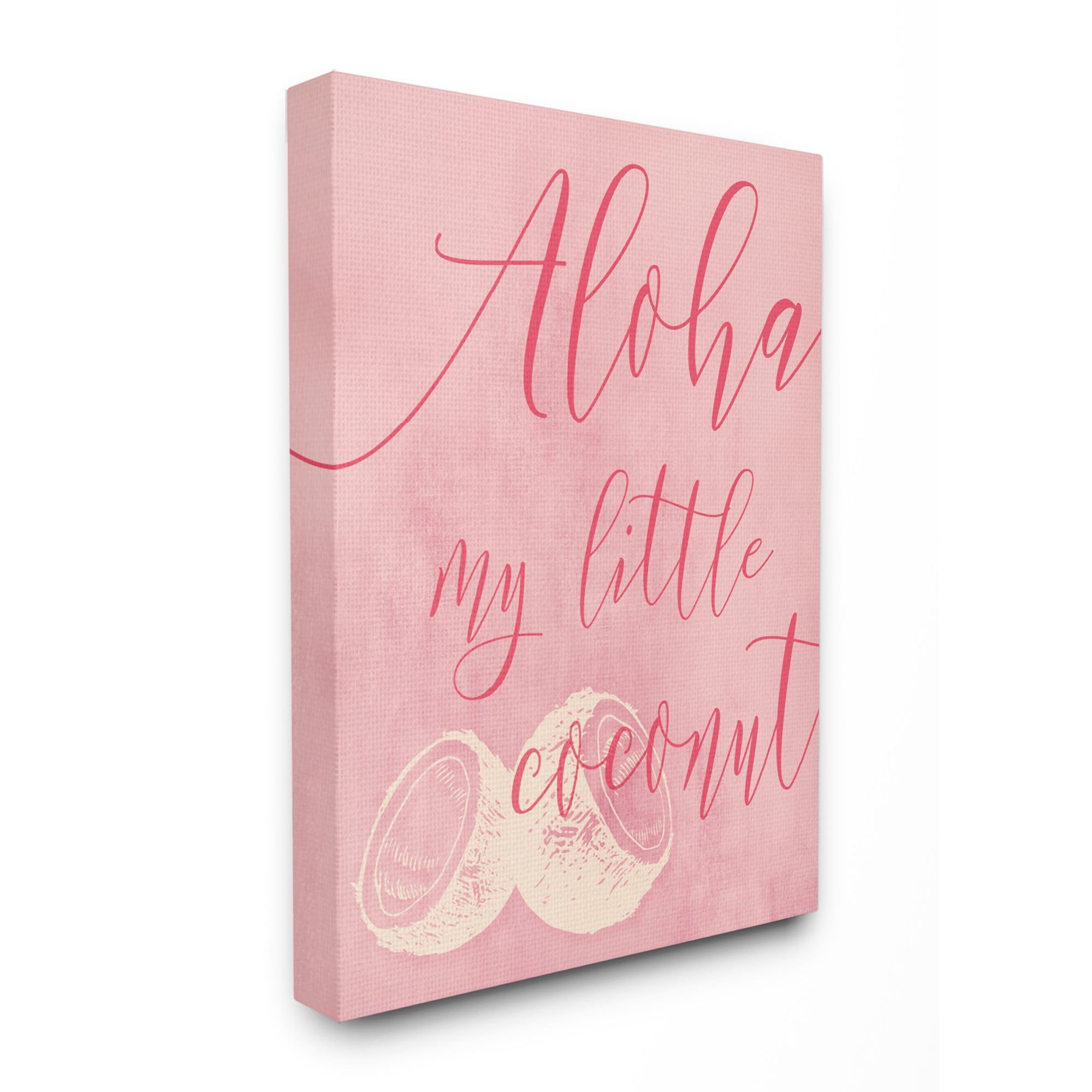 The Kids Room by Stupell Pink Aloha My Little Coconut Canvas Wall Art by Daphne Polselli