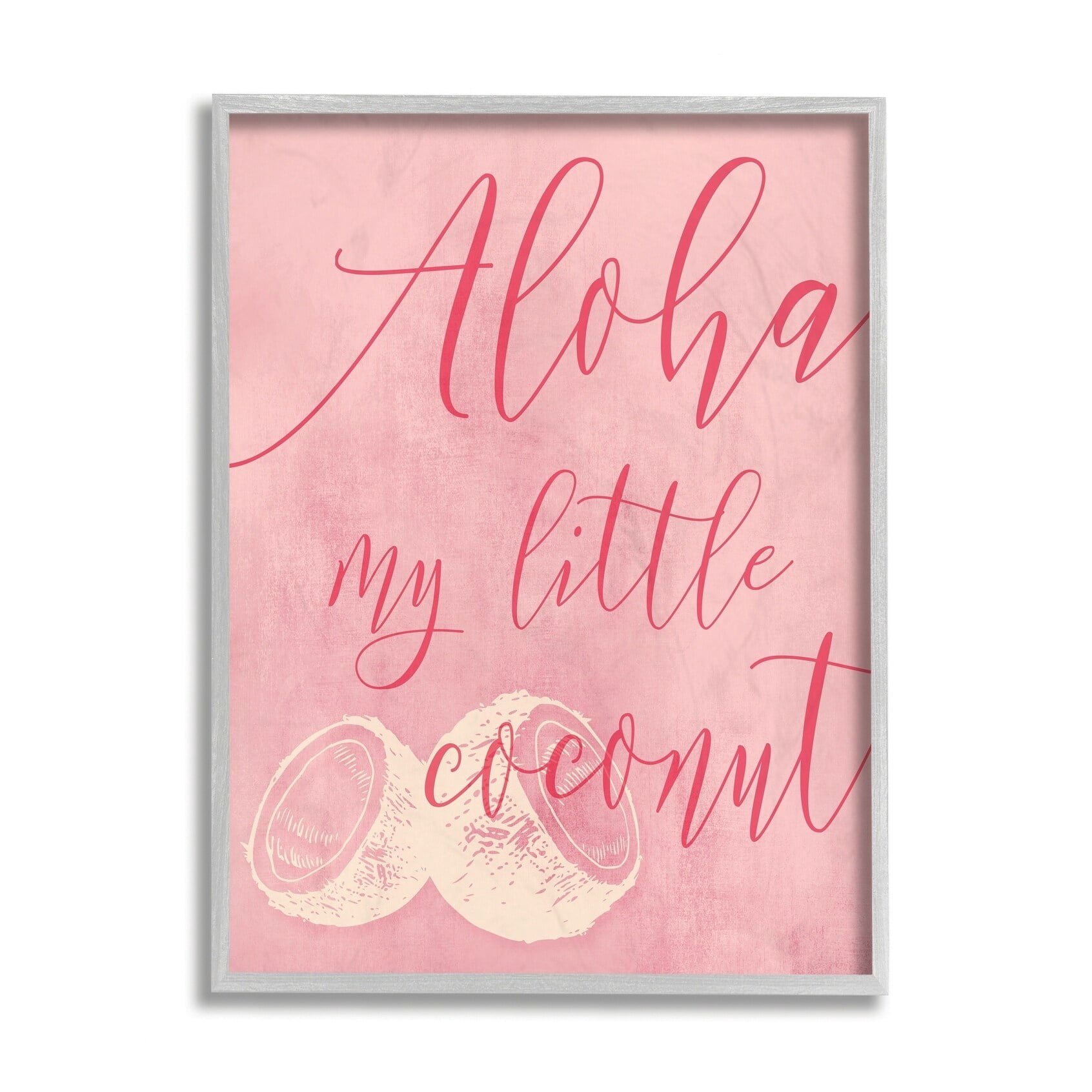 The Kids Room by Stupell Pink Aloha My Little Coconut Framed Wall Art by Daphne Polselli