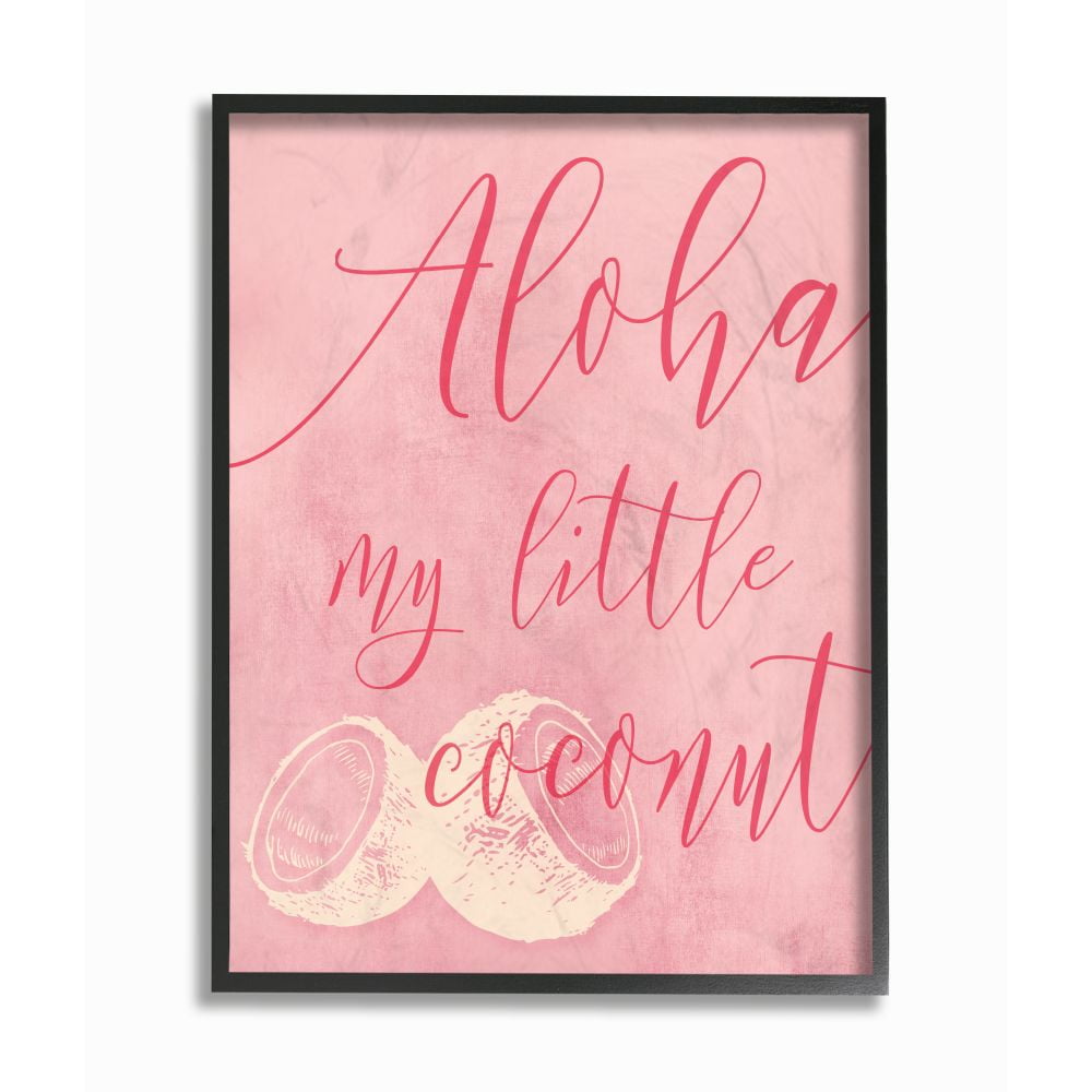 The Kids Room by Stupell Pink Aloha My Little Coconut Framed Wall Art by Daphne Polselli