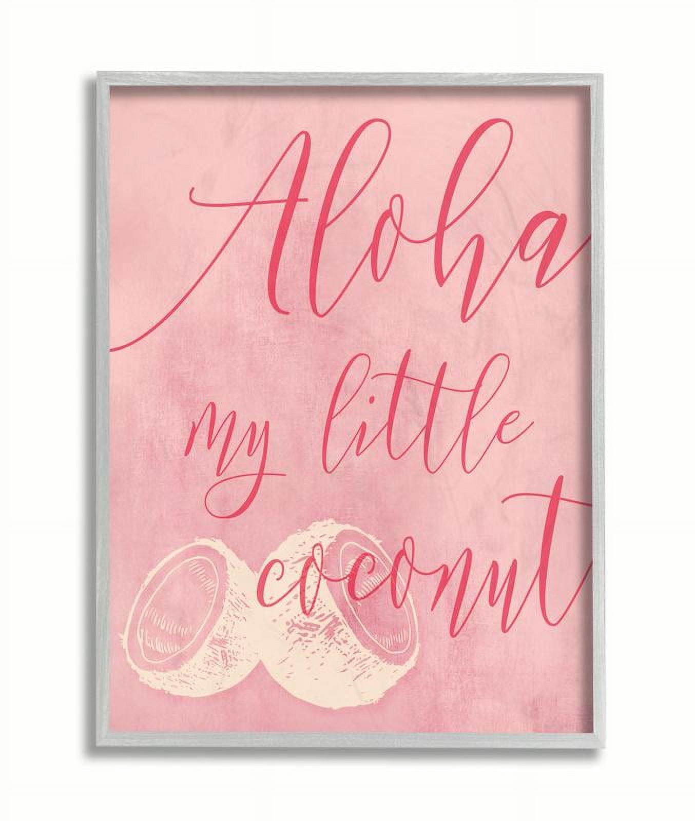 The Kids Room by Stupell Pink Aloha My Little Coconut Framed Wall Art by Daphne Polselli