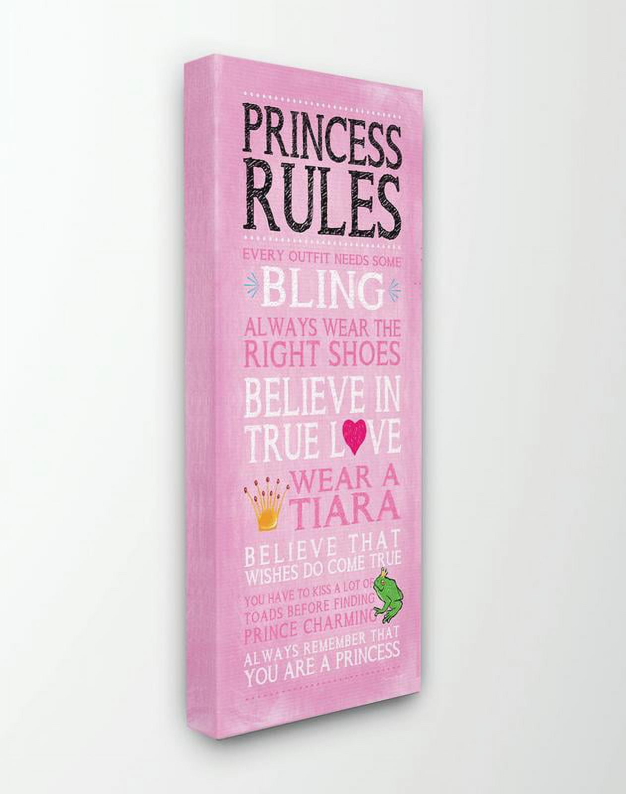 The Kids Room by Stupell Pink Princess Rules Canvas Wall Art by Stephanie Workman Marrott