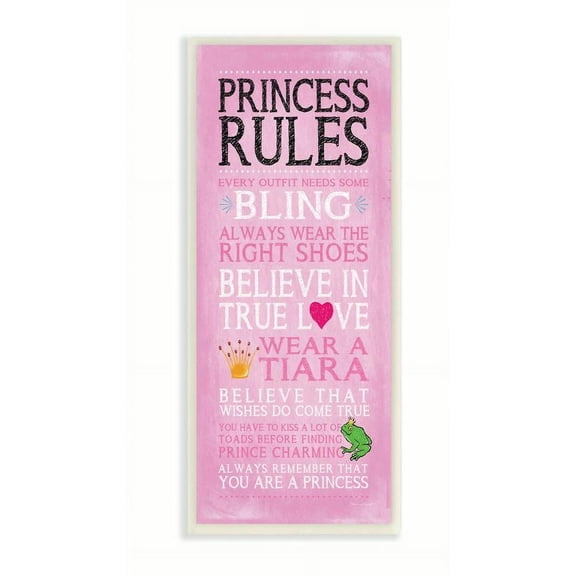 The Kids Room by Stupell Pink Princess Rules Wall Plaqueby Stephanie Workman Marrott