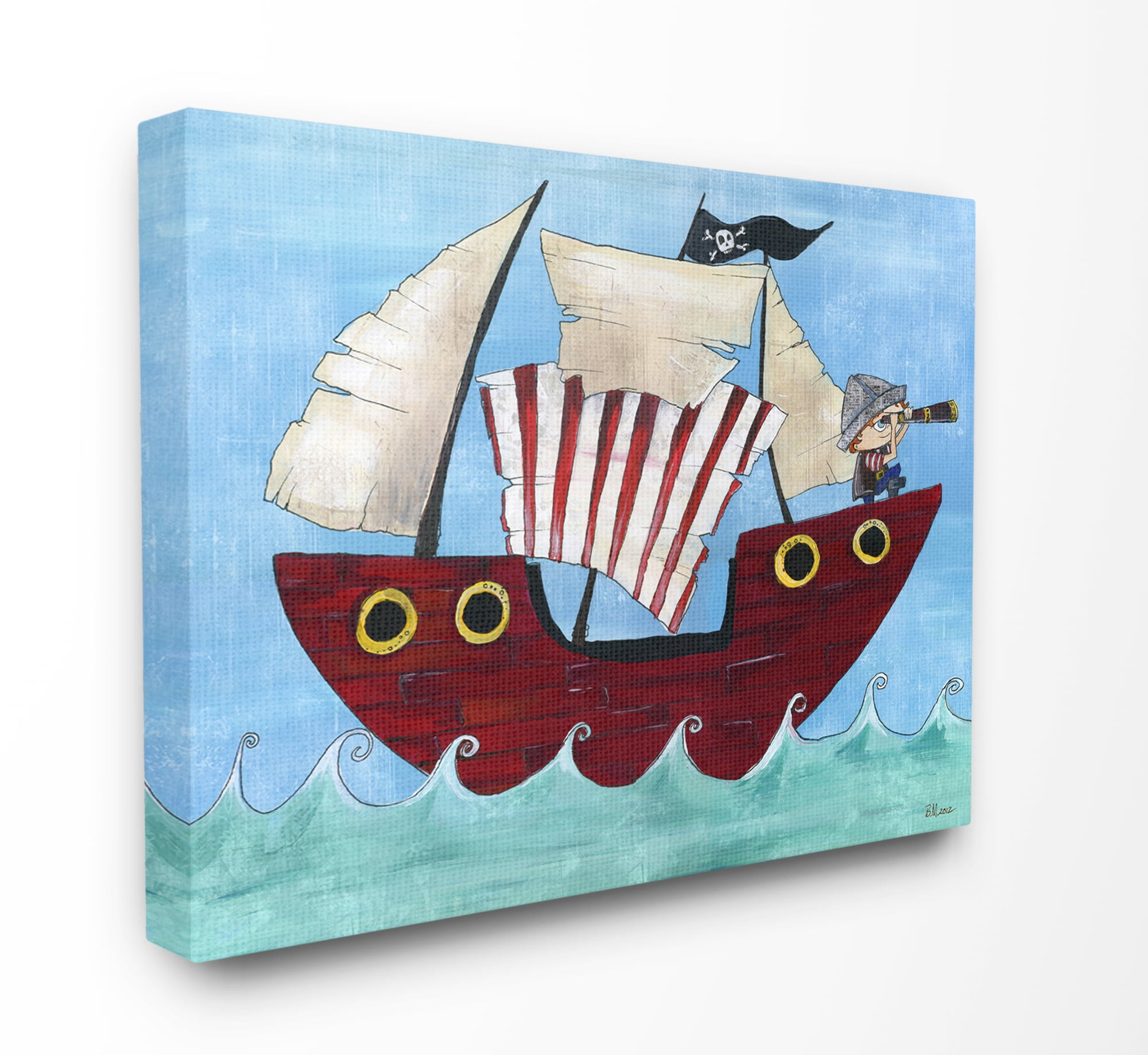 The Kids Room by Stupell Pirate Ship At Sea Canvas Wall Art by Bealook Kids