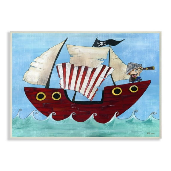 The Kids Room by Stupell Pirate Ship At Sea Wall Plaqueby Bealook Kids